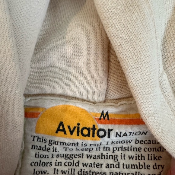 Aviator Nation Cream Logo hoodie - Picture 2 of 2